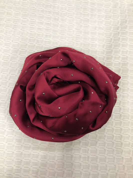 Studded Silk Hijab - Vine (Black Stud)