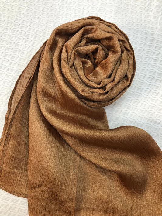 Crinkle Shiffon Hijab- Bronze